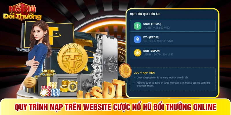 Quy trình nạp trên website cược Nổ hũ đổi thưởng online